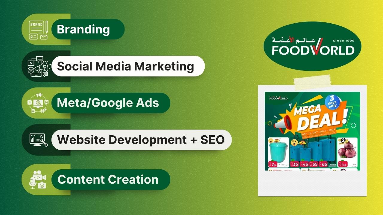 Branding+Marketing For Foodworld Retail Group Qatar